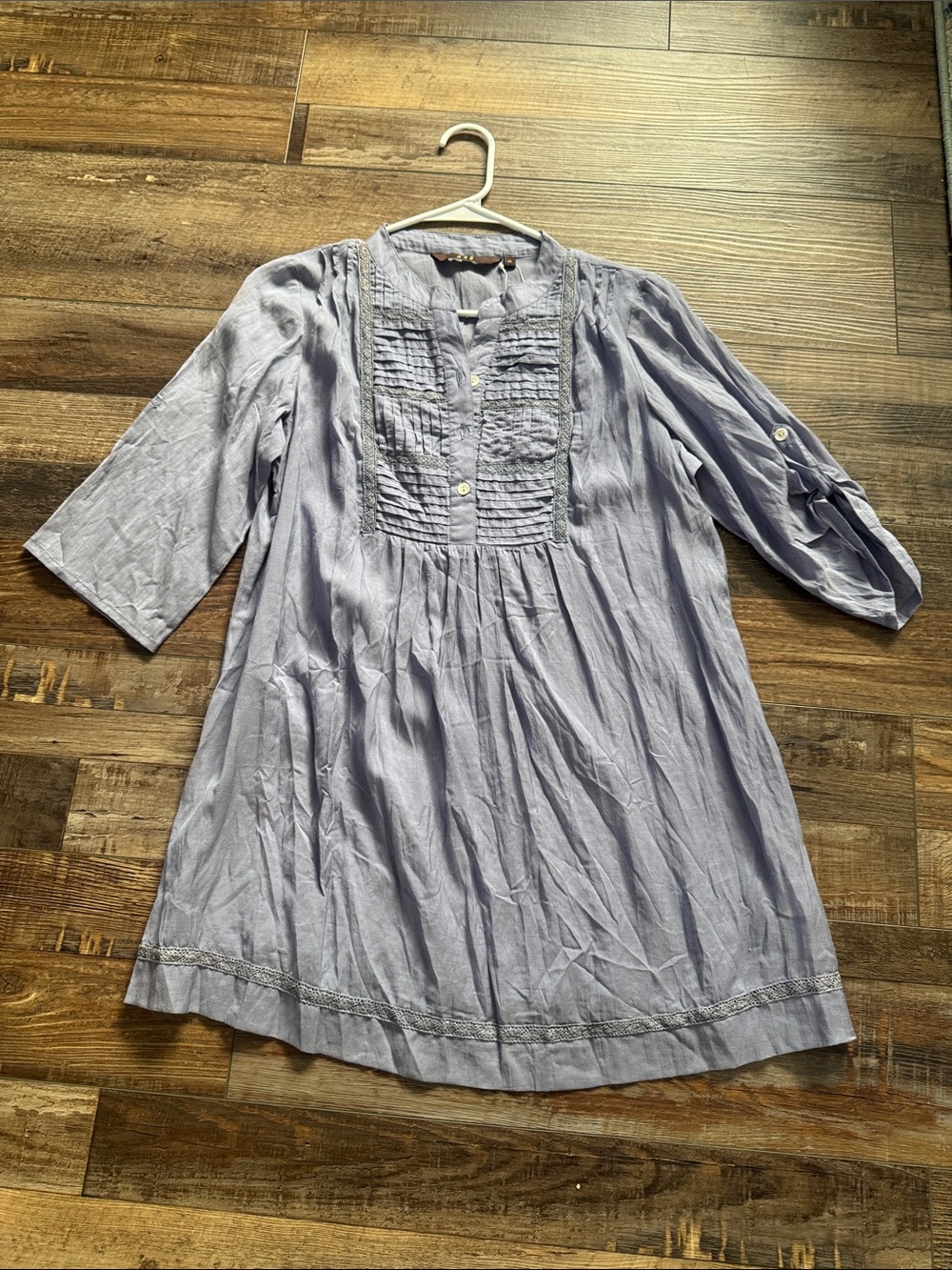 AND brand Light Lavender Pintuck Peasant Tunic